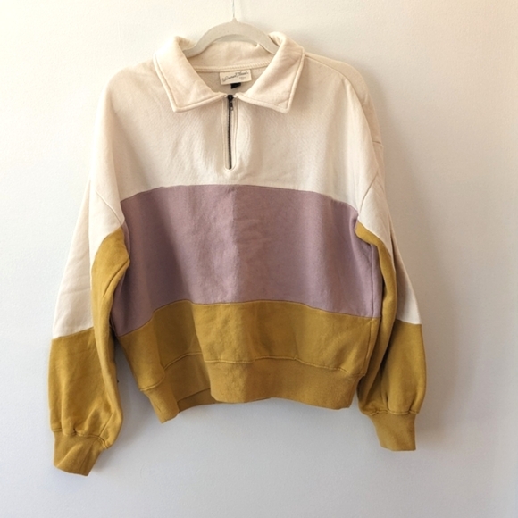 Universal Thread Tops - Universal Thread Quarter Zip Color Block Sweatshirt